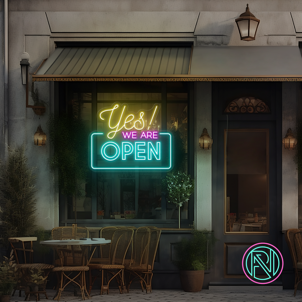 "Yes! WE ARE OPEN" Led Neonskilt -