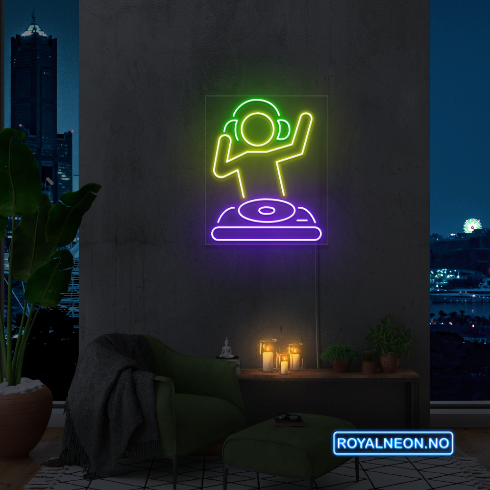 "DJ" LED NEONSKILT.