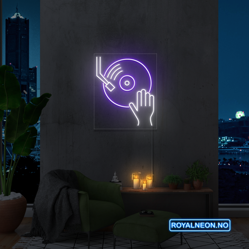 "DJ Platespiller" LED NEONSKILT.