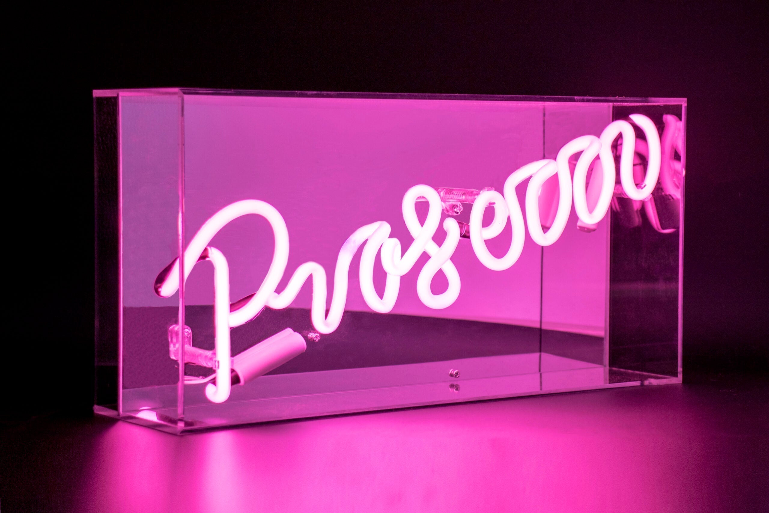 Neon "Prosecco" Pink. Akrylboks