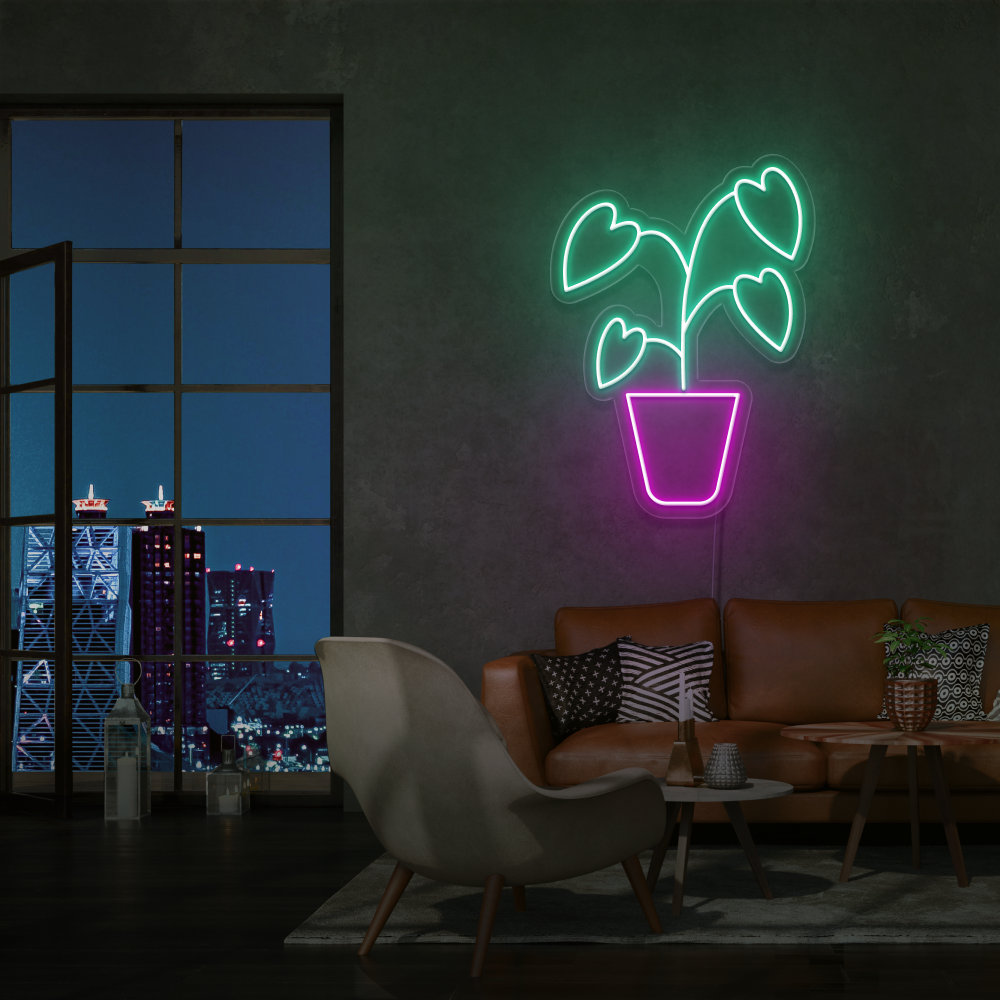 "Plante Monstera" Led Neonskilt -