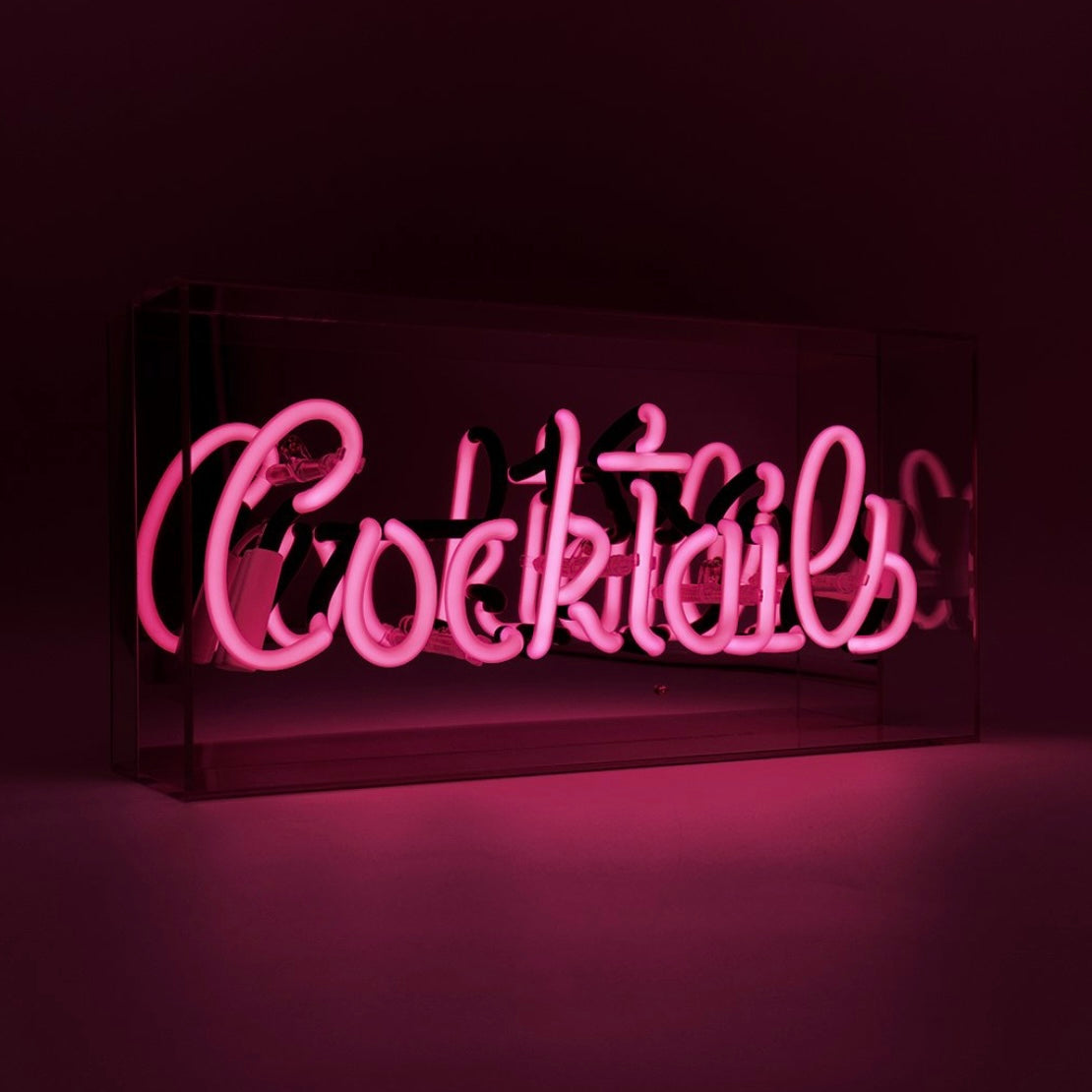 Neon "Cocktails" Pink. Akrylboks