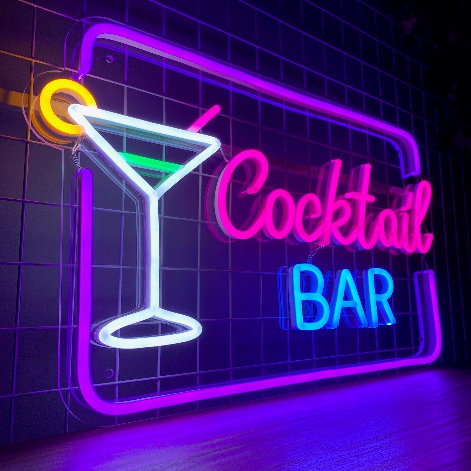 "Cocktail BAR" LED NEONSKILT. 73x44 cm