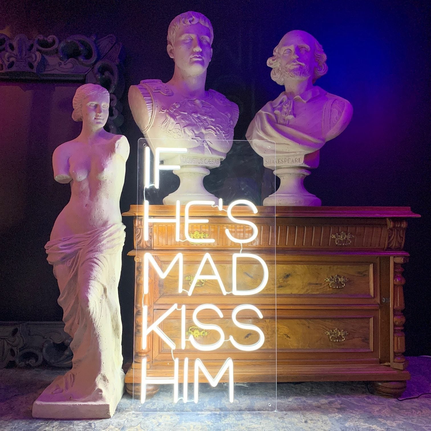 "IF HE´S MAD KISS HIM"LED NEONSKILT.