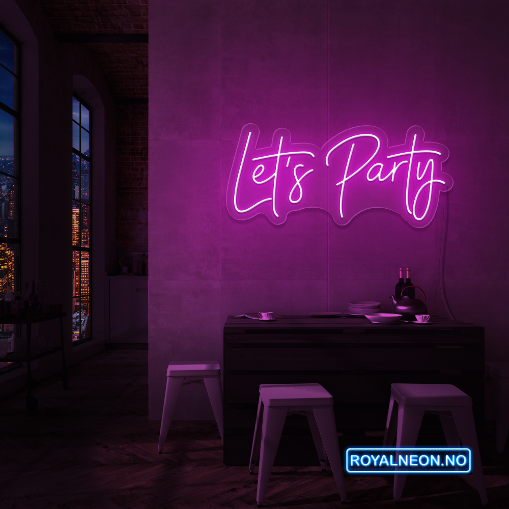 "Let's Party" Led Neonskilt.