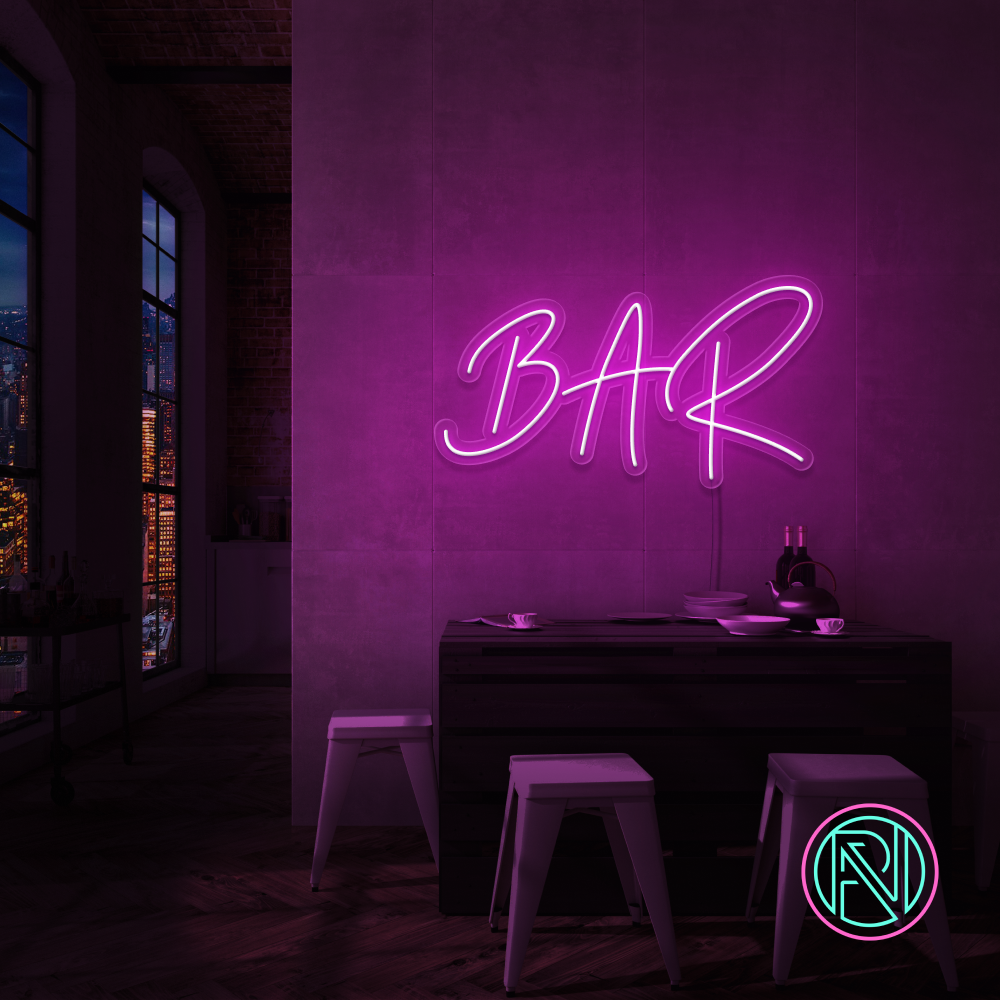 "BAR" Led neonskilt. 55x100cm.