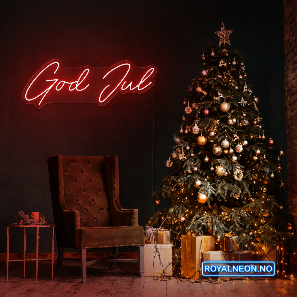 "God Jul" LED NEONSKILT.