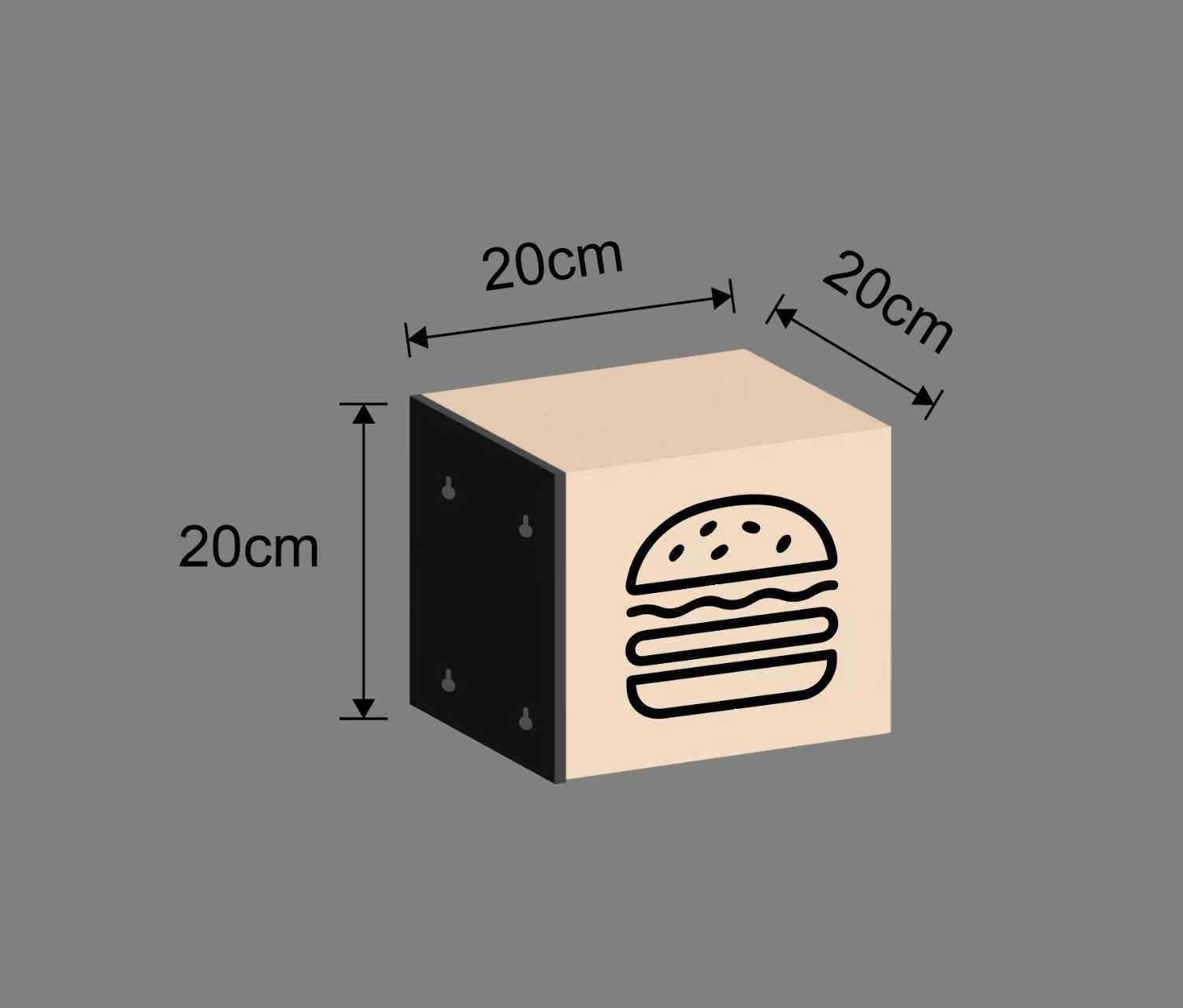 "LYSBOKS" Burger ikon - Velg din størrelse