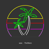 "Tropisk Sunset" Med Palmer - Led Neonskilt