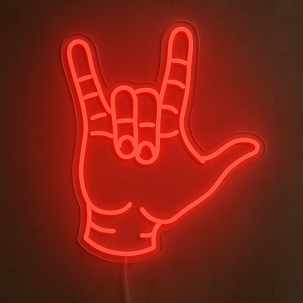 "Love Hand" LED NEONSKILT.