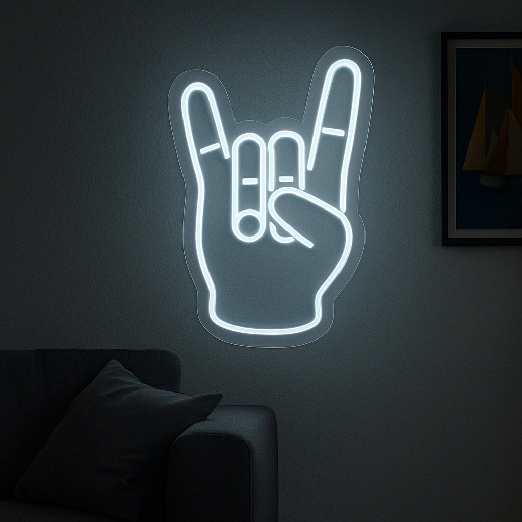"Rock Hand" LED NEONSKILT.