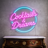 "Cocktails & Dreams" Classic - Led neonskilt