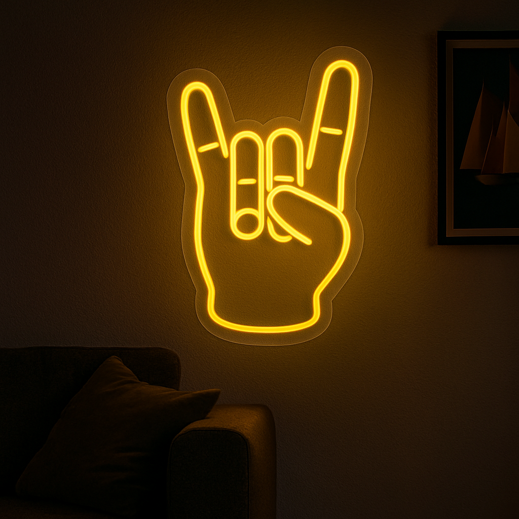 "Rock Hand" LED NEONSKILT.