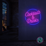 "Cocktails & Drinks" LED NEONSKILT.