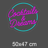 "Cocktails & Dreams" Classic - Led neonskilt