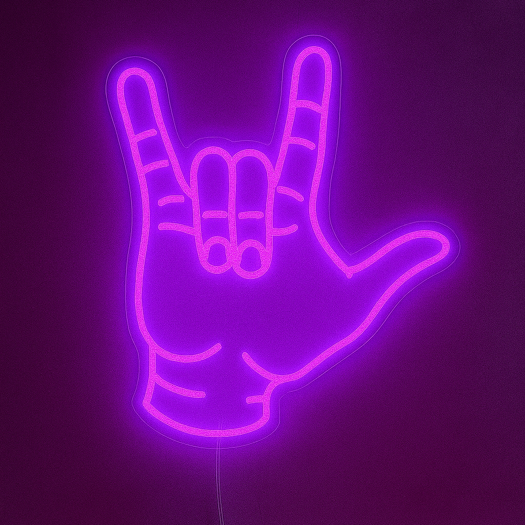 "Love Hand" LED NEONSKILT.