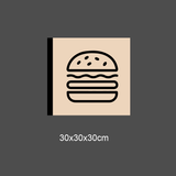 "LYSBOKS" Burger ikon - Velg din størrelse