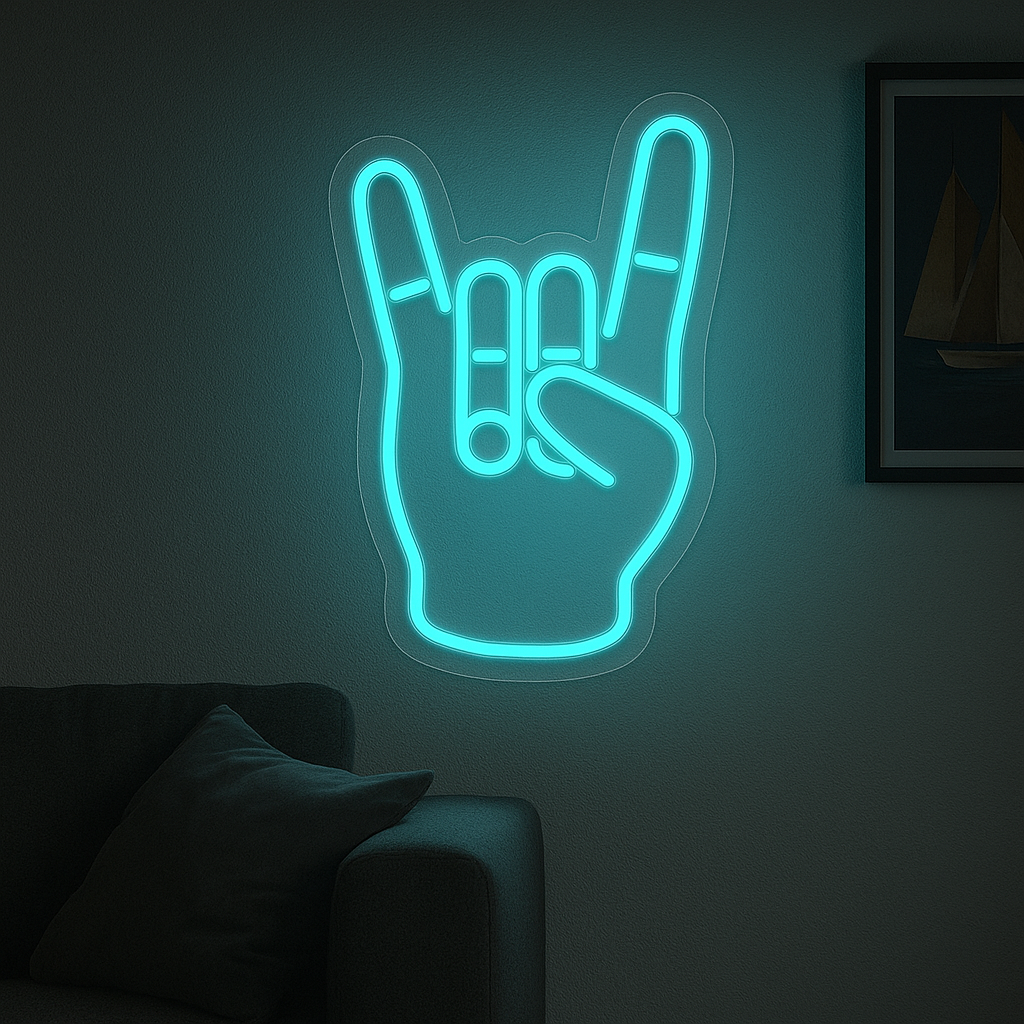"Rock Hand" LED NEONSKILT.