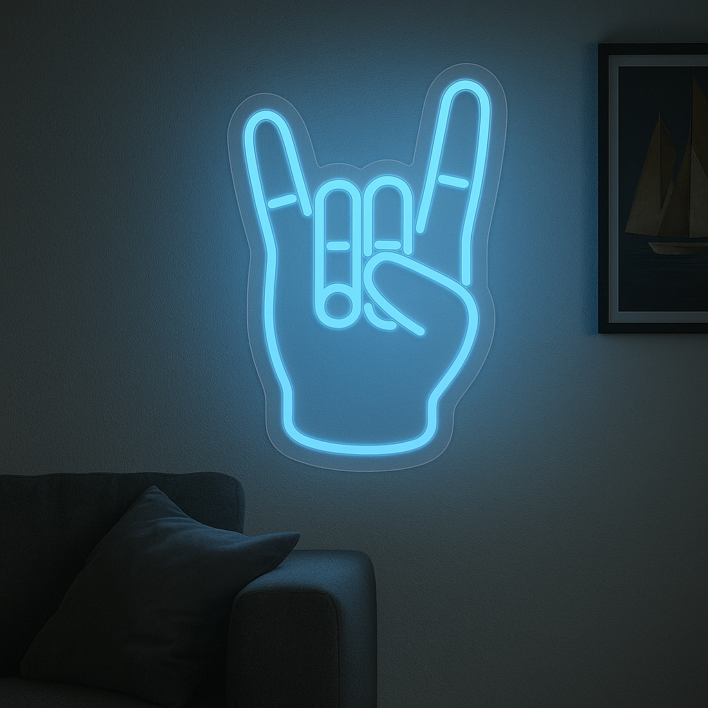"Rock Hand" LED NEONSKILT.
