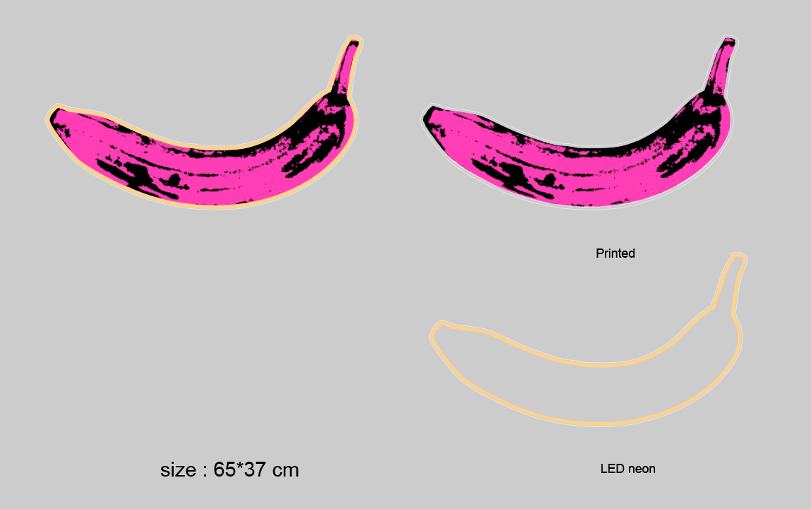 "Banan" LED NEONSKILT. Tilbud!