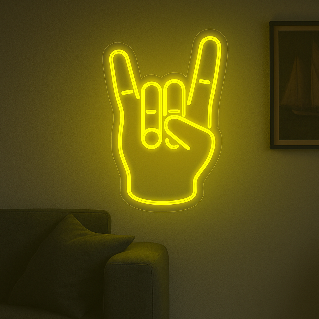 "Rock Hand" LED NEONSKILT.