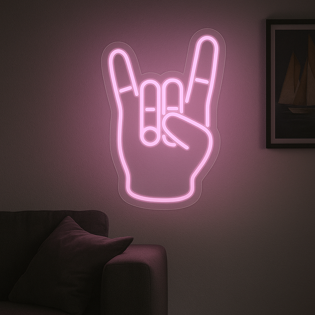 "Rock Hand" LED NEONSKILT.