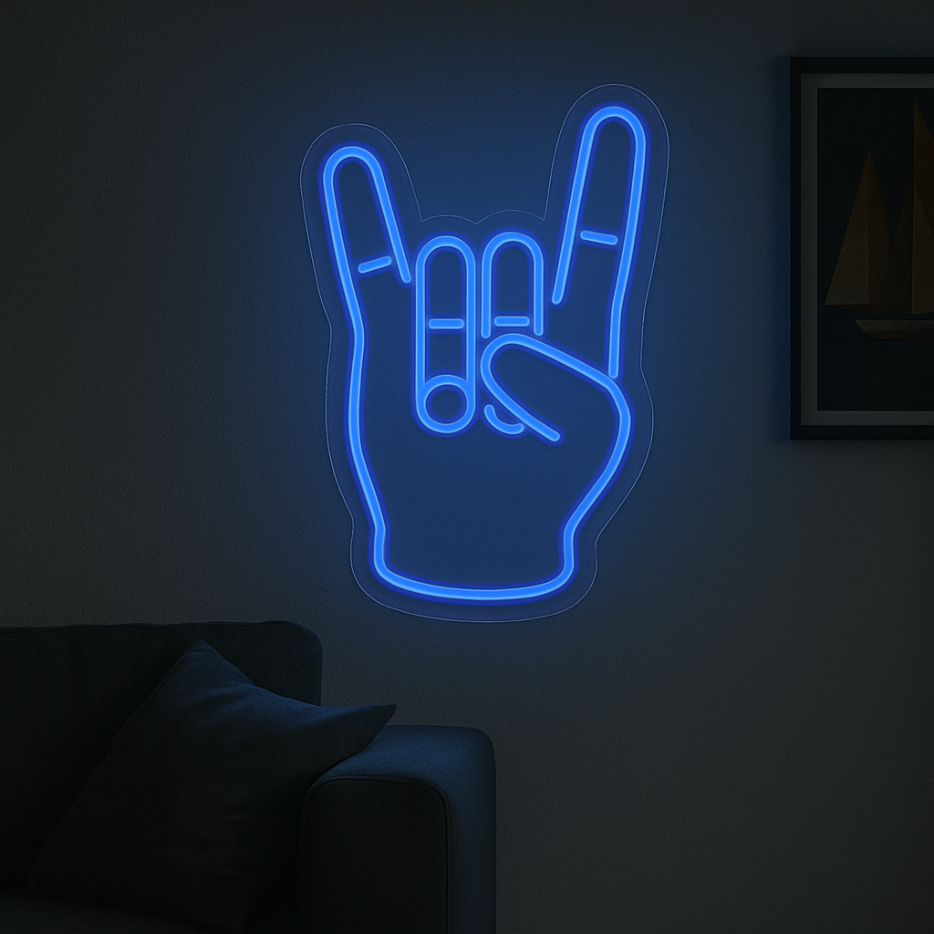"Rock Hand" LED NEONSKILT.