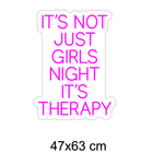 LED-neonskilt med opplyst tekst i rosa/fuchsia lys