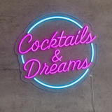 "Cocktails & Dreams" Classic - Led neonskilt