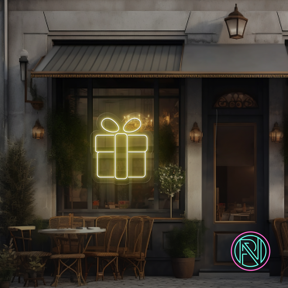 "Julegave" Led neonskilt.