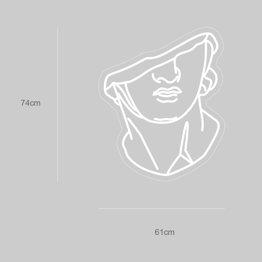 Skap en varm og imøtekommende stemning med vårt 'bust' led neonskilt i varmhvit farge. Dette skiltet er ideelt for å tilføre et elegant og samtidskunstnerisk preg i ethvert rom eller etablering.