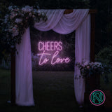 "CHEERS to love" Led Neonskilt.