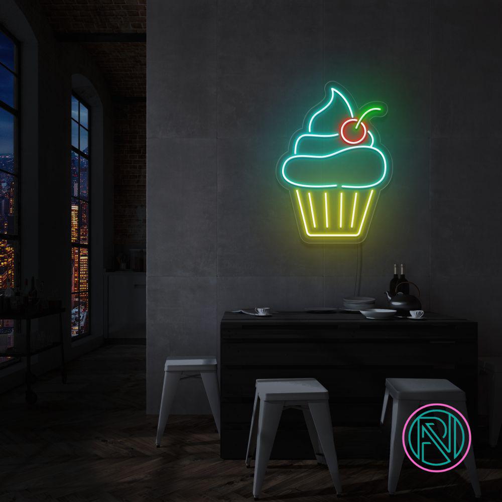 Gi virksomheten din et søtt løft med vår 'cupcake' led neonskilt. Dette skiltet er ideelt for kafeer, bakerier, eller for å legge en kreativ touch til ethvert rom. Med lekne farger og iøynefallende design vil dette neonskiltet garantert fange kundenes oppmerksomhet og skape en varm, innbydende følelse.