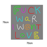"FUCK WAR" Speil med Led Neonskilt.