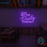 "LET'S GET THIS Party STARTED" Led Neonskilt.