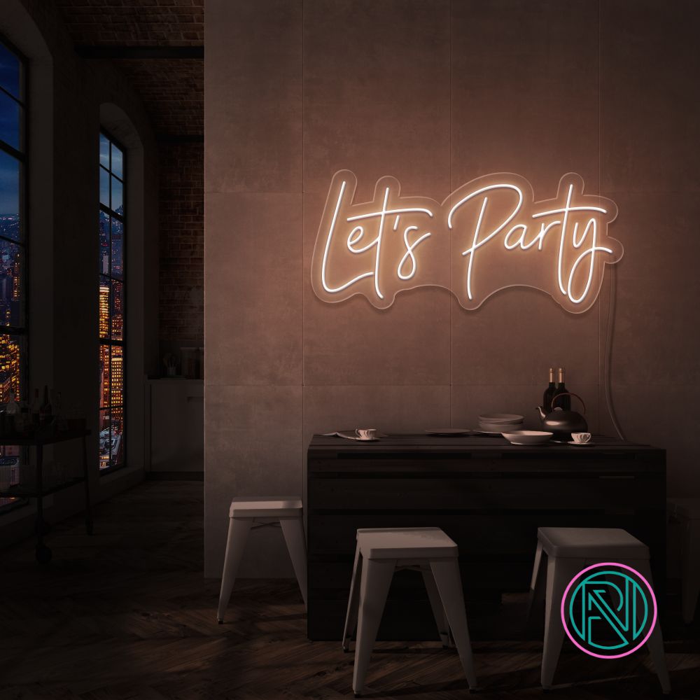 "Let's Party" Led Neonskilt.
